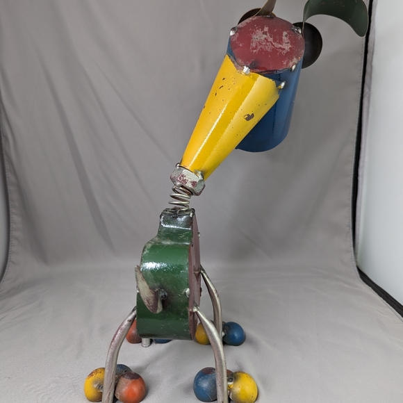 Vtg Dog Metal Hand Made Modernism Welded Spring Neck Bobblehead Art Home Decor - Picture 7 of 12